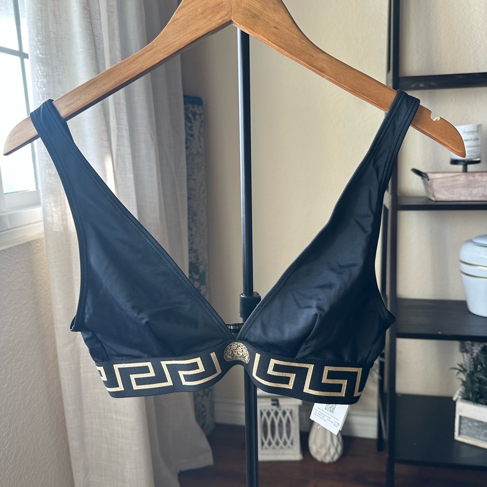 Black and Gold Versace Bikini Top